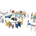 Colorful Kids Table with Matching Chairs for Play and Study Time Activities