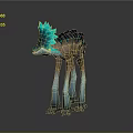 Fantasy Ostrich Like Creature Featuring Blue Feathered Head Dark Back Brown Body And Blue Legs