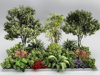 Modern Plant Pile Plant Landscape Plant Garden Plant Group Sketches Park Plant Big Tree Shrub Ball Flowers Greening 3d model