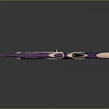 Futuristic Weapon Rifle With Sleek Streamlined Design And Blue Purple Pink Accents
