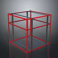 Professional Fighting Training Cage With Red Frame And Metal Mesh Structure