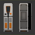 Modern Furniture Cabinet with White Orange Design Open Closed Doors and Ventilation Panels