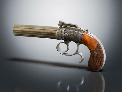 Vintage musket pistol 3d model