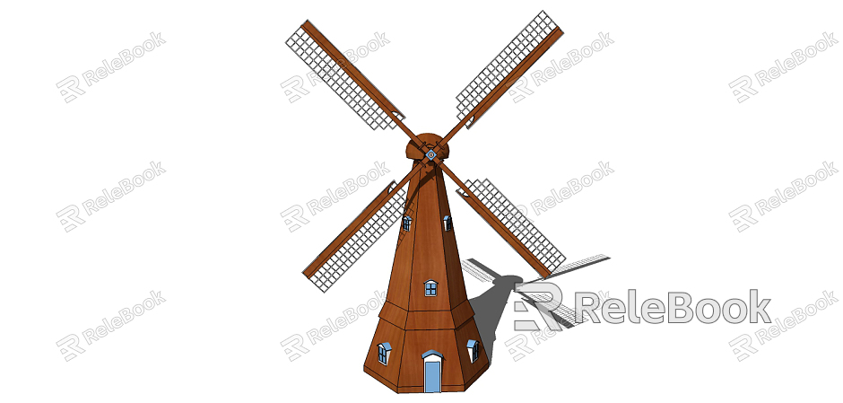 Modern Windmill Dutch Car model