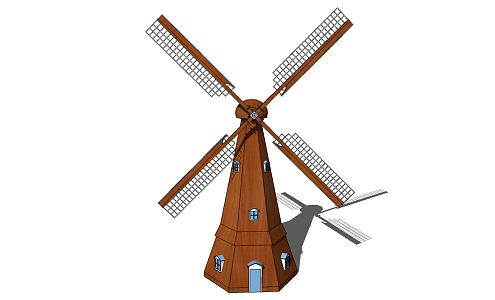 Modern Windmill Dutch Car 3d model