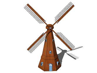 Modern Windmill Dutch Car 3d model