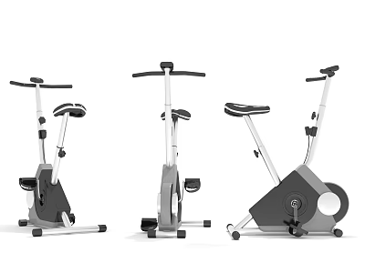 Modern Stationary Bikes For Home Fitness With Various Designs And Adjustable Features 3d model