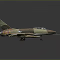 Vintage Military Fighter Aircraft With Camouflage Paint Sharp Nose And Weapon Attachments