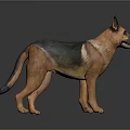 Detailed Realistic German Shepherd Dog Sculpture Carved With Lifelike Standing Pose