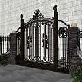 European-style iron gate 3d model