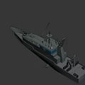 Military Combat Weapon Naval Ship Equipped With Radar And Front Gun