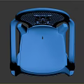 Ergonomic Blue Plastic Leisure Chair With Perforated Backrest And Armrests