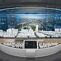 Smart Commercial Equipment With 3D City Model And Interactive Data Visualization Displays 3d model