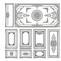 European-style plaster line wall panel 3d model