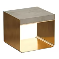 Modern Side Table With Golden Metal Frame Gray Tabletop And Sleek Geometric Design 3d model