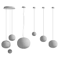 Modern White Spherical Pendant Lights With Multiple Hanging Design For Interior Decor 3d model