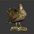 Artistic Flying Animal Bird Sculpture With Detailed Feathers On Natural Stone Base