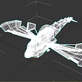 Futuristic Spacecraft With Mechanical Wings And Cockpit Design For Space Exploration