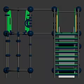 Colorful Children's Playground Equipment With White Slide Green Yellow Climbing Frame And Blue Spherical Connectors