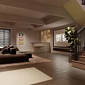 Basement Home Gym Space With Fitness Equipment And Art Decor