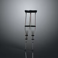 Adjustable Aluminum Medical Crutches With Black Handle And Stable Base