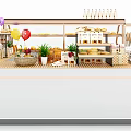 Light Luxury Container Bread Cake Combination Display Cabinet 3d model
