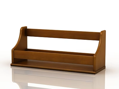 Brown Wooden Storage Shelf With Side Panels For Home Office Organization 3d model