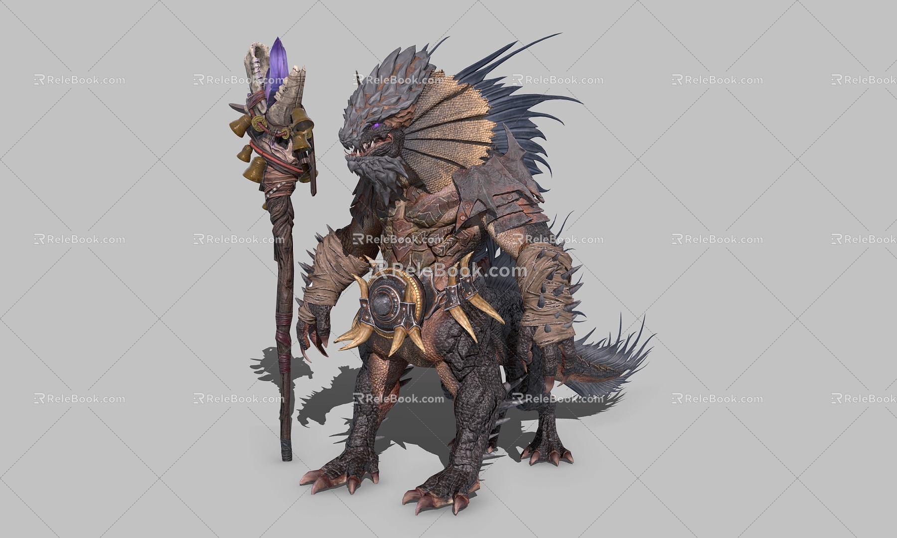 Demon Dragon Warrior Mage Lizard Man 3d model