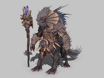 Demon Dragon Warrior Mage Lizard Man 3d model