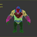 Tall Shaggy Furred Humanoid Creature With Muscular Build In Standing Posture