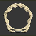 Golden Braided Hardware Tool Component Featuring Circular Design And Smooth Finish 3d model