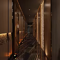 Modern SPA Sauna Interior Design Wooden Elements Warm Lighting And Comfortable Sofa