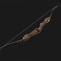 Traditional Decorative Bow With Ornate Carved Patterns And Metal Accents As Ancient Weapon