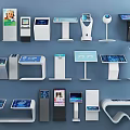 Public Facilities Self Service Kiosks With Touchscreen Information Terminals And Various Designs
