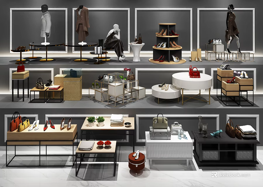 Modern Functional Shoe Cabinet With Multiple Shelves And Storage Design For Home 3d model 