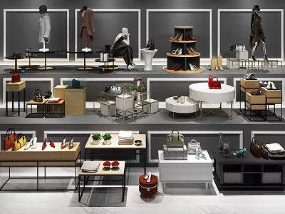 Modern Functional Shoe Cabinet With Multiple Shelves And Storage Design For Home 3d model