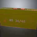Green Vintage Storage Box With Orange Handles And MG 3442 Label For Home Storage