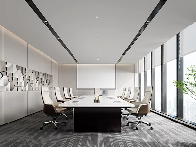 Modern Meeting Room Meeting Table and Chair 3d model