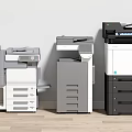Modern Office Electrical Appliances Showcasing Multifunctional Printers With Various Designs And Models 3d model
