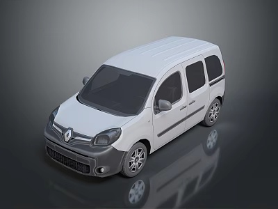 White Renault Small Bus With Black Windows And Gray Background Surface 3d model White Renault Small Bus With Black Windows And Gray Background Surface 3d model