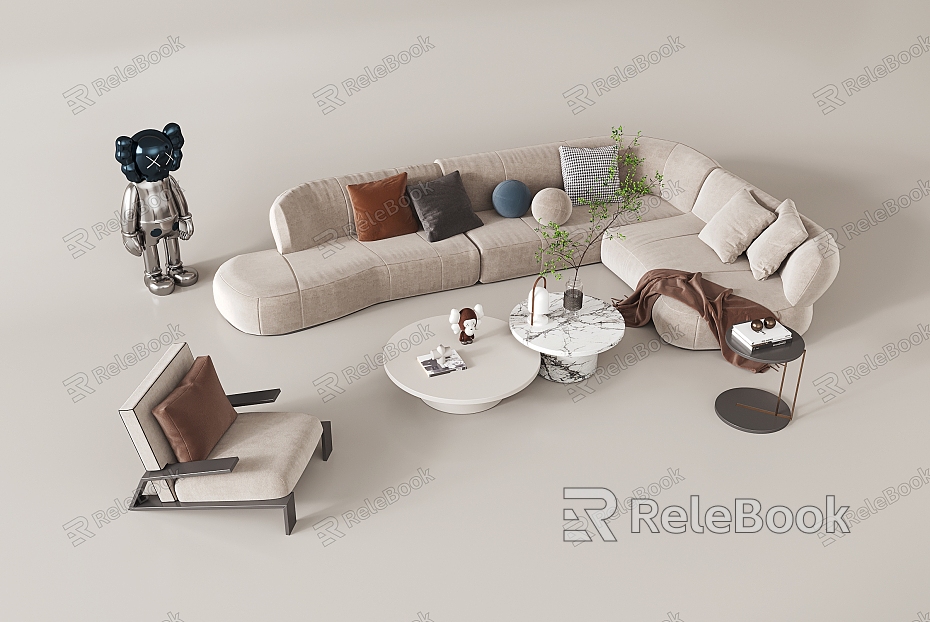 Light Luxury Multiplayer Sofa Combination model