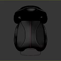 Sporty Black Car Seat With Red Stitching Design And Comfortable Backrest