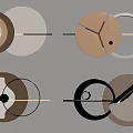 Elegant Modern Geometric Wall Decor With Circular Shapes And Metal Accents
