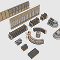Various Design Display Shelves For Retail Store Merchandise 3d model