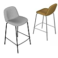 Modern Bar Stools With White And Beige Upholstered Seats And Sleek Metal Legs Design