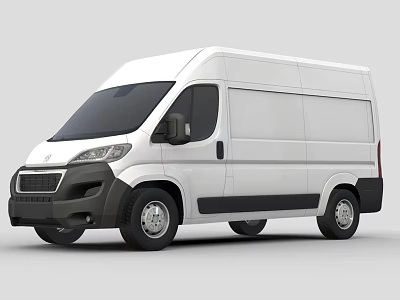 White Commercial Cargo Van With Black Windows And Sleek Exterior Design 3d model