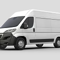 White Commercial Cargo Van With Black Windows And Sleek Exterior Design 3d model