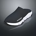 Balenciaga Black Slippers With White Sole Casual Comfortable Modern Design
