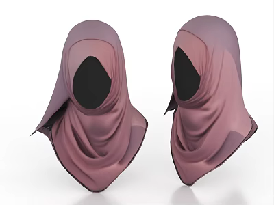 Two Pink Hijabs With Soft Fabric For Daily Comfortable Elegant Wear Design 3d model