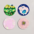 Round Rugs With Various Designs Including Construction Vehicles Space Theme Alphabet Letters And Flower Patterns